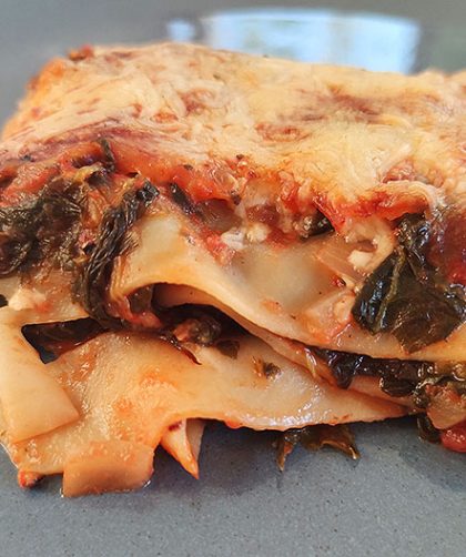 Vegetarische Spinatlasagne